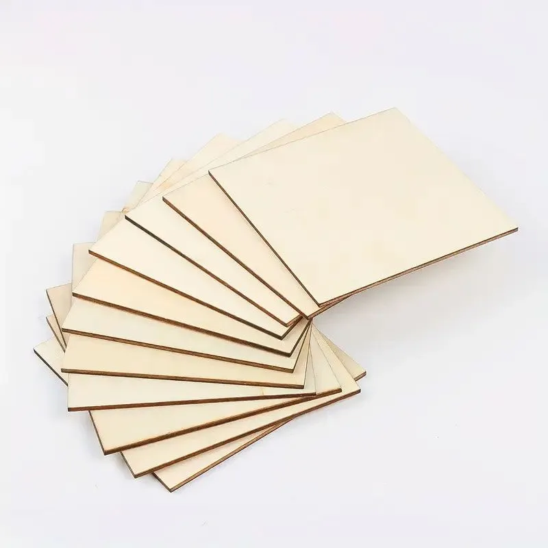 Lot de 6/12/20 Plaques Contreplaqué 10x10 cm 3mm Peuplier