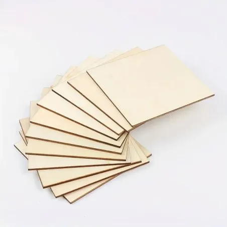 Lot de 6/12/20 Plaques Contreplaqué 10x10 cm 3mm Peuplier
