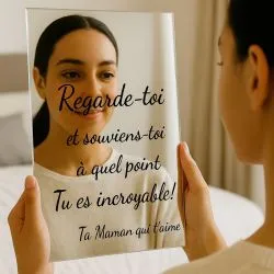Cadeau Miroir message gravé personnalisé