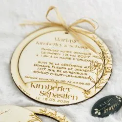 Faire-part Anneau Bois, Plexi & Save-the-Date