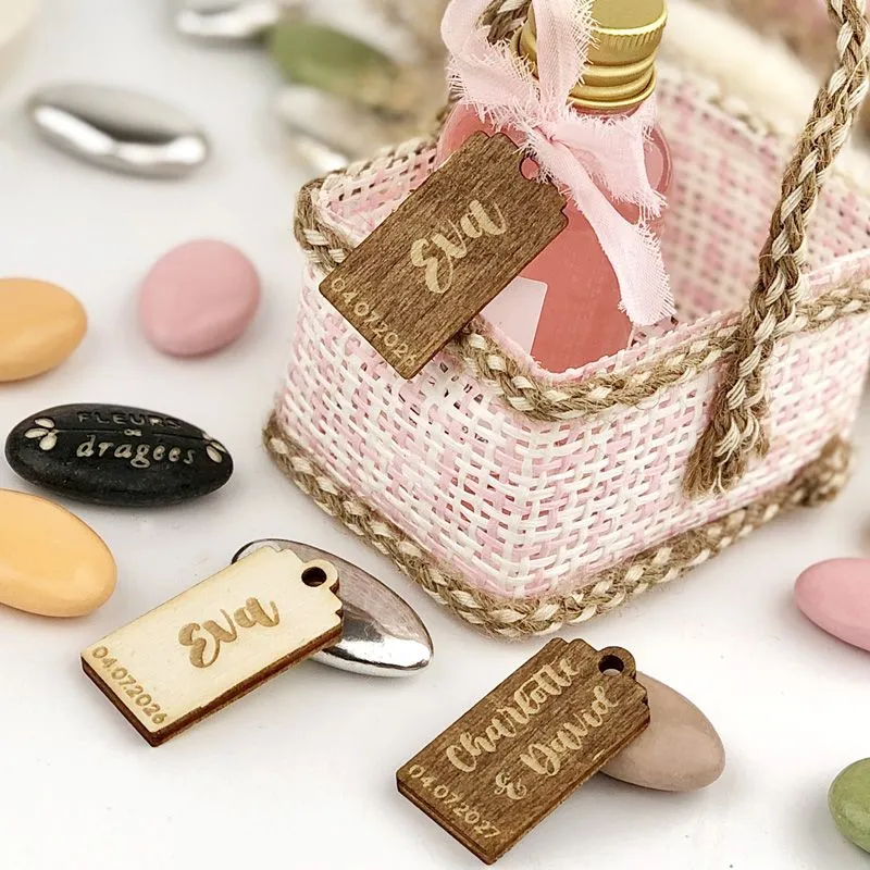 Mini étiquette bois Rustique - Choco