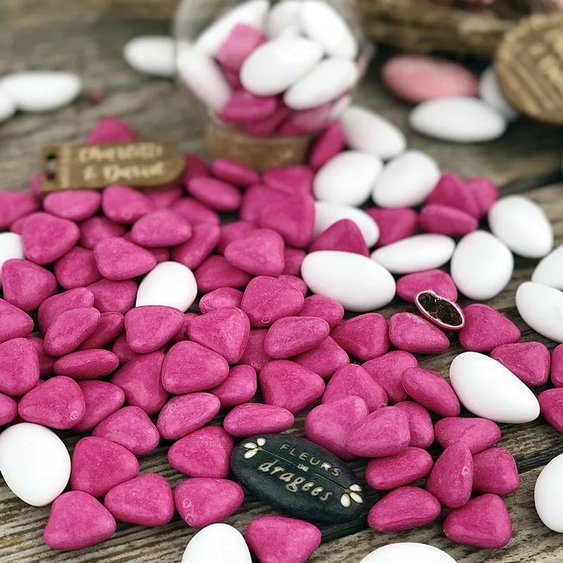 Mini cœur cacao 70% déstockage - Fuchsia