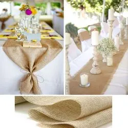 Chemin de table toile de jute Pas cher - Arrivage
