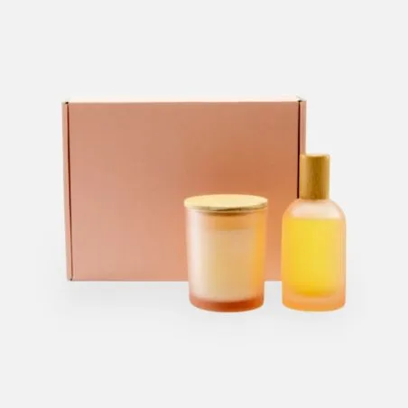 Coffret Cadeau Parrain Marraine Bougie et Spray