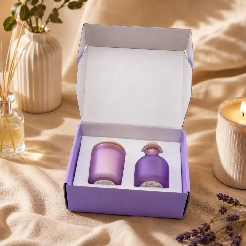 Coffret Cadeau Maîtresse Bougie et Diffuseur Parfum Lilas
