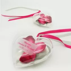 Coeur à dragées plastique transparent