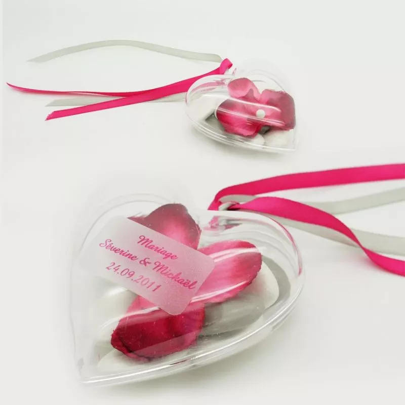 Coeur à dragées plastique transparent - Boite à Dragees Sujets - Fleurs de  dragées