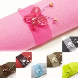Rond serviette papillons diamant X6