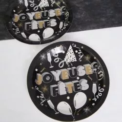 Assiette jetable - Joyeuses fêtes X10