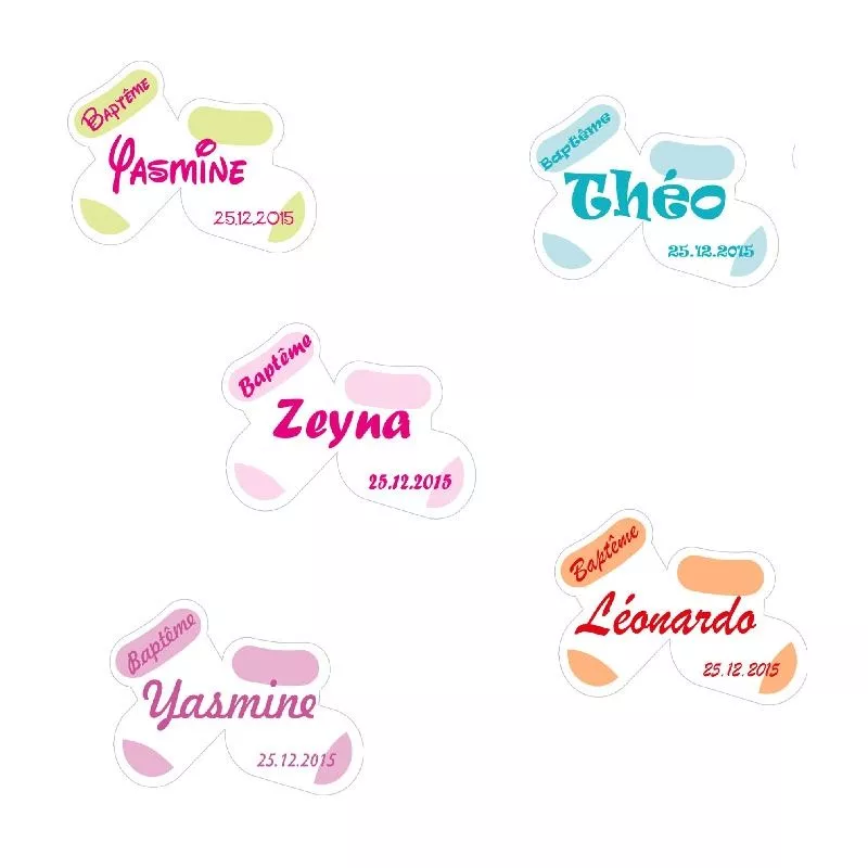 Etiquettes dragées autocollante sticker - Chausettes X16