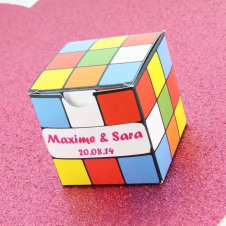 Boîte dragée cube couleur X10