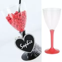 Verre vin jetable plastique 18cl (10psc) - Rouge