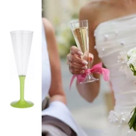 Flûte champagne plastique 13cl (10psc)- Vert Flûte champagne plastique 13cl (10psc)- Vert