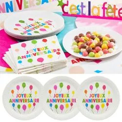 10 Assiettes Joyeux Anniversaire