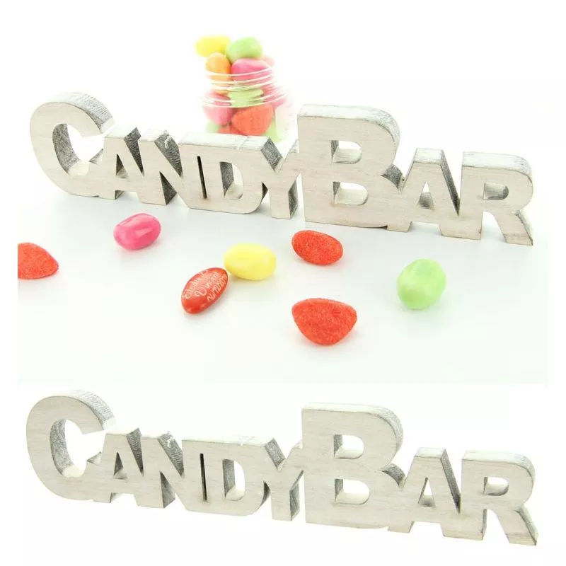 Centre de table CANDY BAR - Bois veilli
