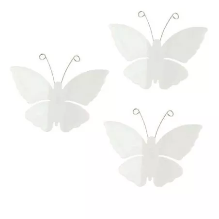 Papillon déco blanc PVC