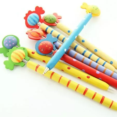 Sujet dragée - Stylo bois poisson (lot de 24) Sujet dragée - Stylo bois poisson (lot de 24)