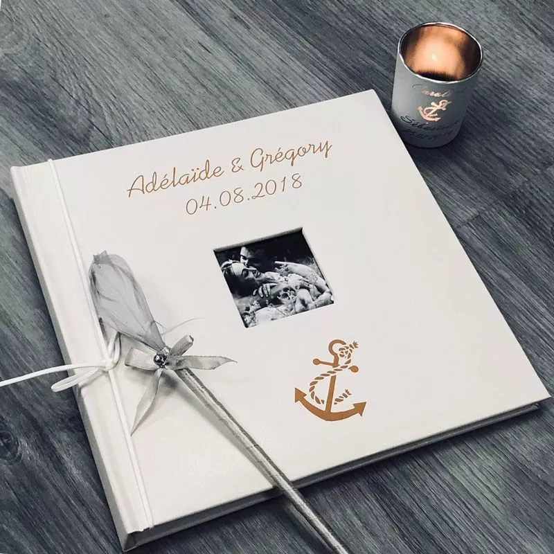 Livre d'or personnalisé Mer / Album photo Cuir
