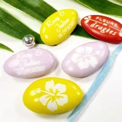 Dragées personnalisées - Fleur tropicale