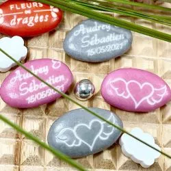 Dragées personnalisées mariage - cœur ailé