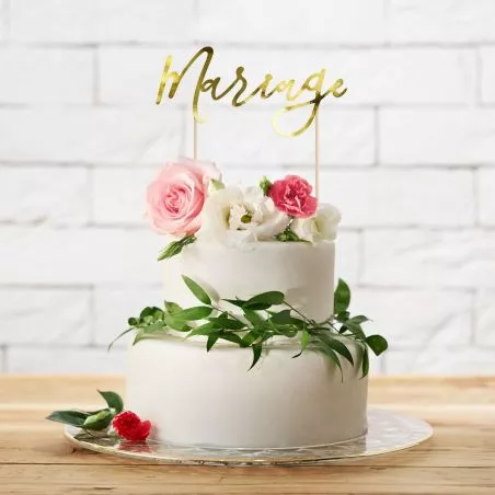 Topper cake "Mariage" or