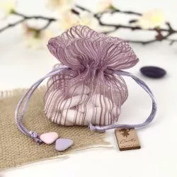 Bourse Rayure à fil de Soie (10pcs) Lila