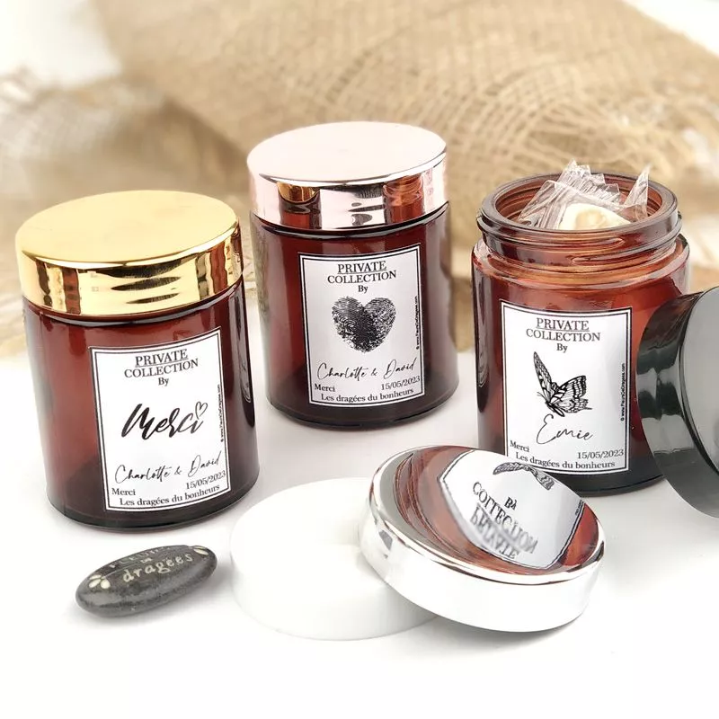 Contenant d'apothicaire en verre couleur Ambre 80ml Déstockage