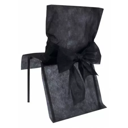 (10) Housse de chaise pas cher - Noir
