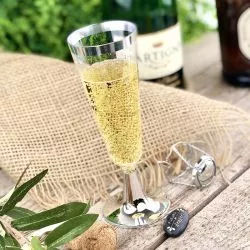 10 Flûtes à Champagne Cristal Jetable en Plastique 10 cl /
