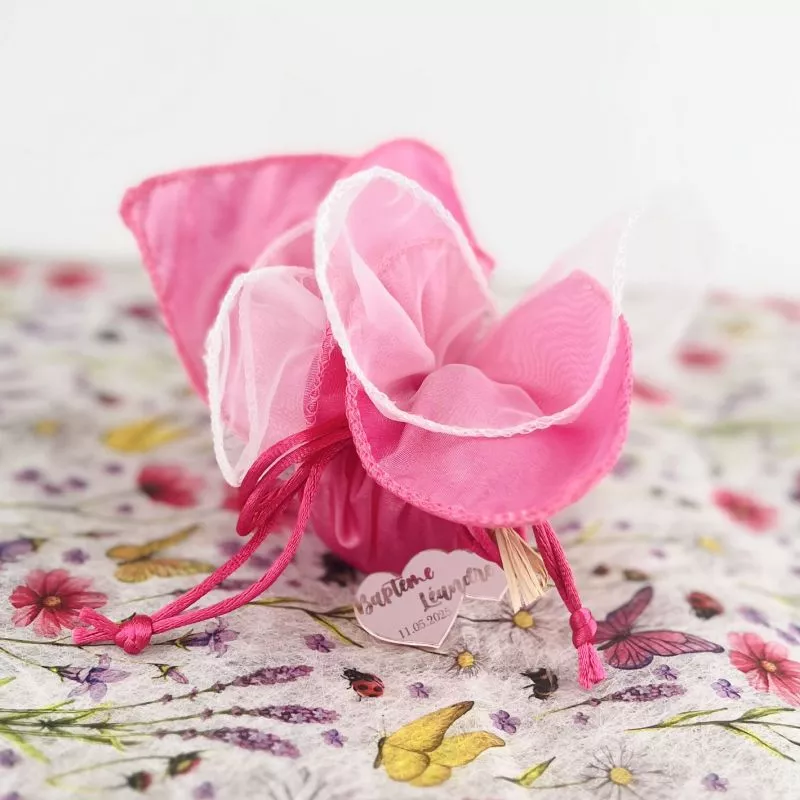 Bourses dragées satinée - fushia (les 12)