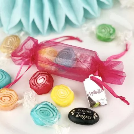 Sachet Bonbon Organza fushia (12pcs)