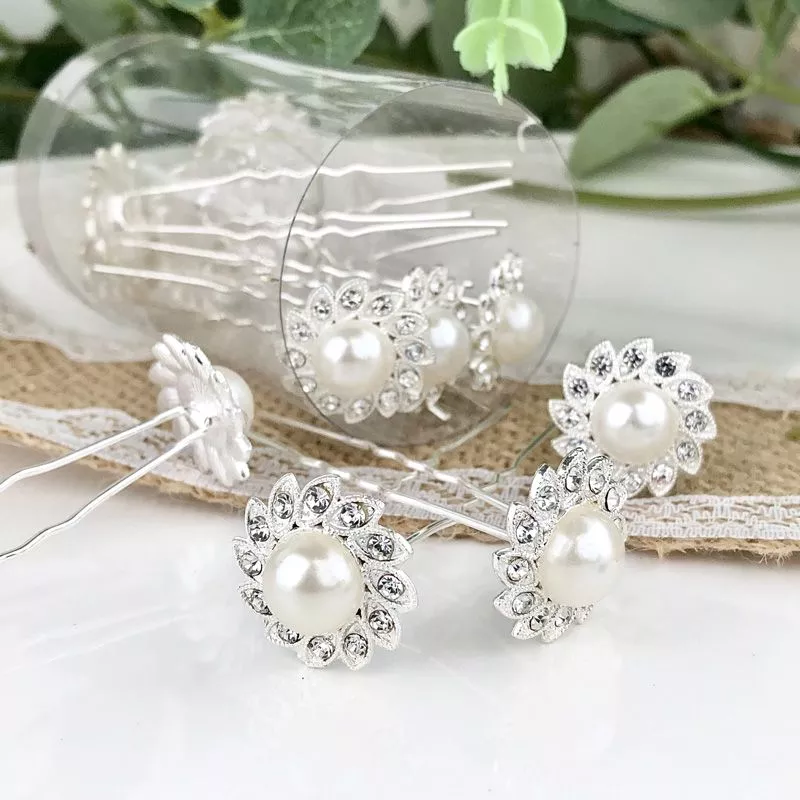 Lot de 12 Pics à Cheveux Mariage Perle Nacre – Accessoires