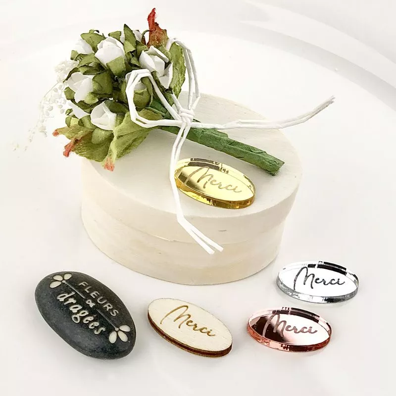 DIY - 10 mini étiquettes à coller Merci Ovale